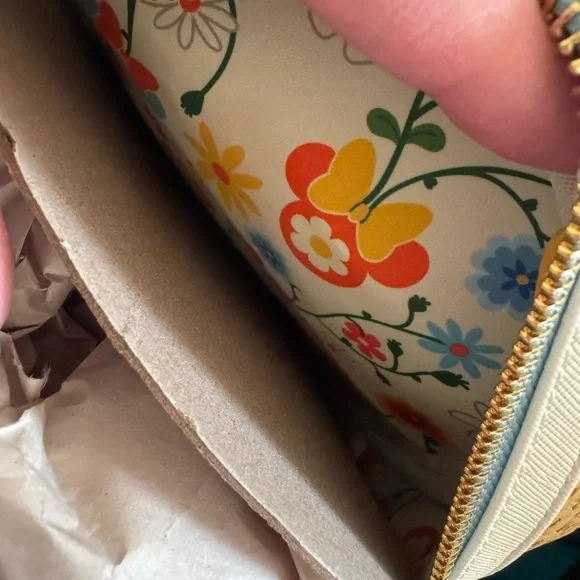 Loungefly Floral Bow Mini Backpack - Light Blue & Tan - Picture 4 of 4